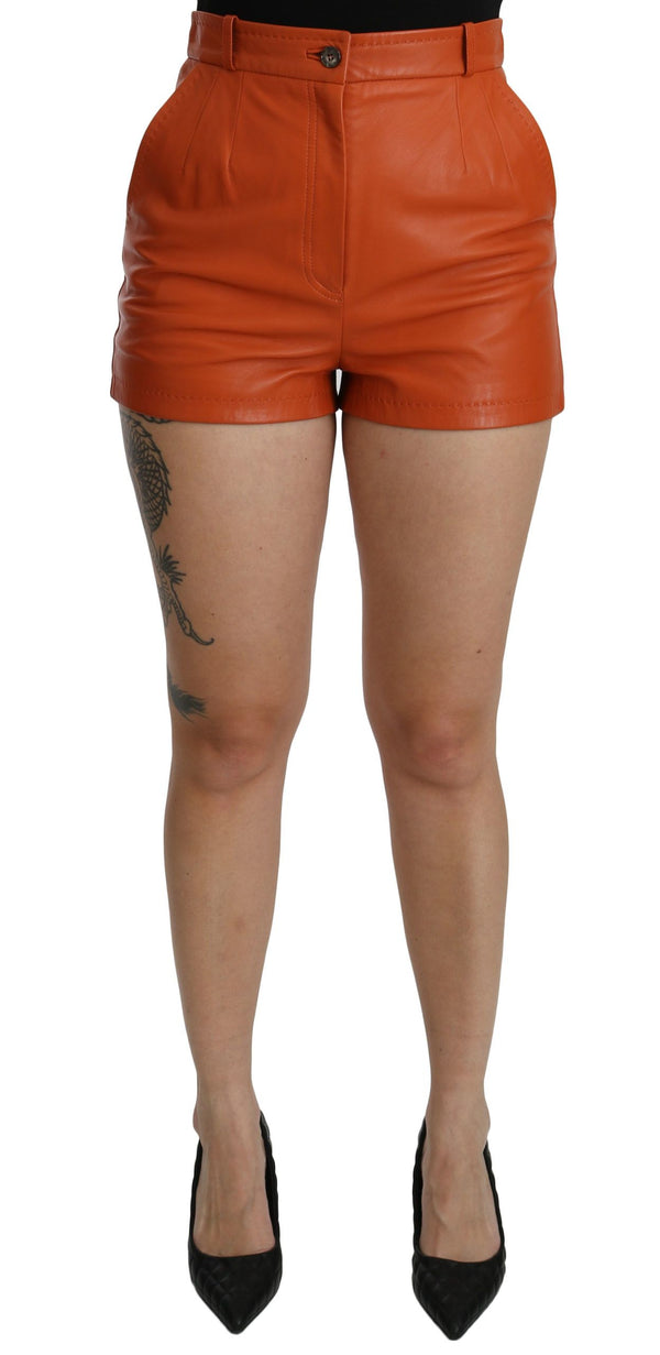 Dolce & Gabbana 100% Leather shorts in orange
