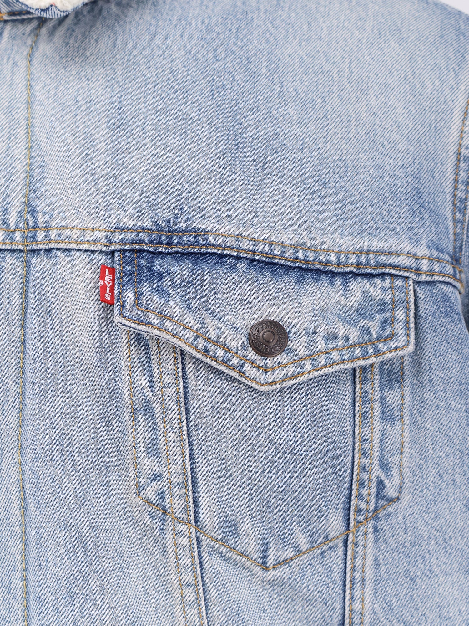 Levis Jackets Light Indigo Cotone