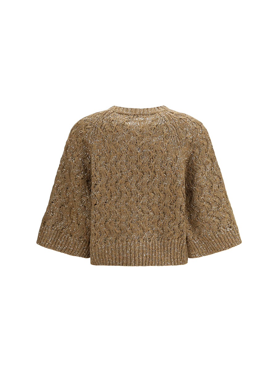 Open-Knit Sweater Sesame-Camel Sesame/camel Silk