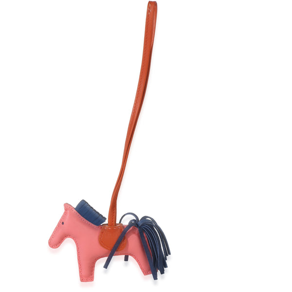Hermès Azalee Cornaline Bleu De Malte Milo Lambskin Grigri Rodeo Pm Bag Charm Blue; Pink Leather Charms