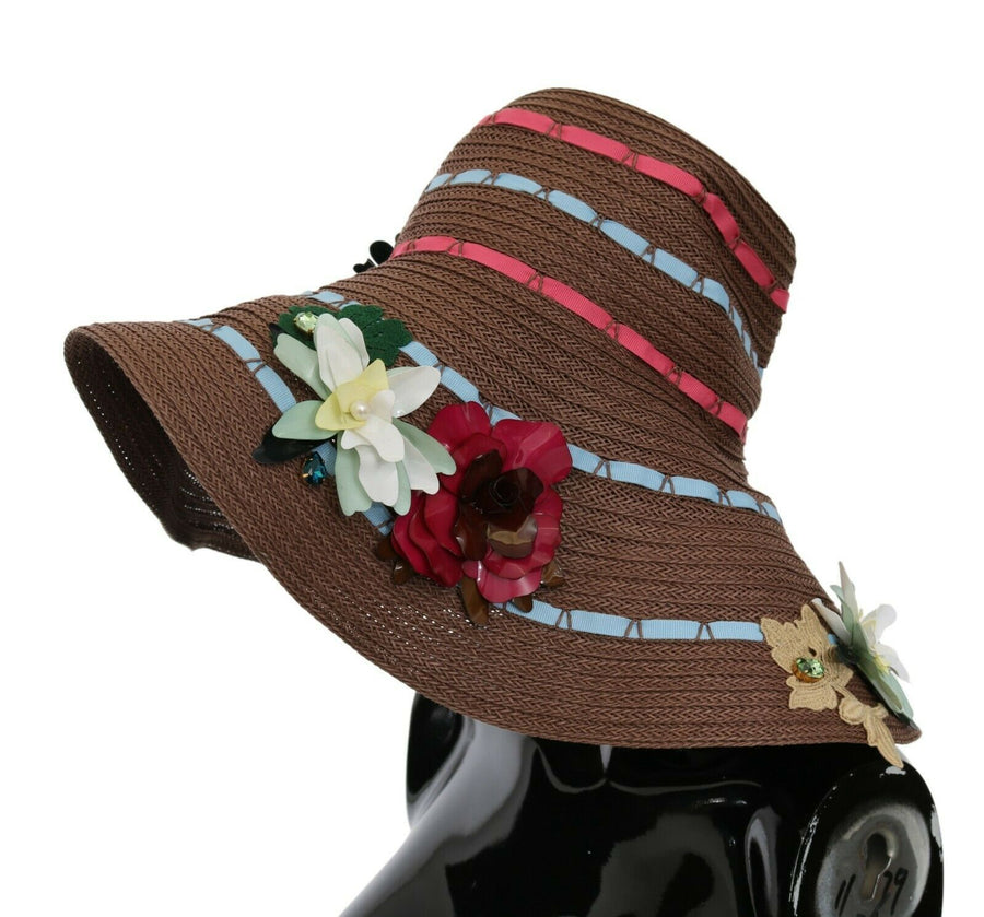 Dolce & Gabbana HAT20067 95% Cellulose sun hat in brown