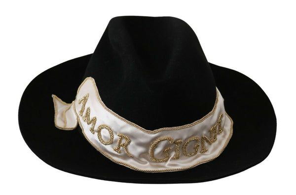 Dolce & Gabbana HAT20055 90% Lapin panama hat in black