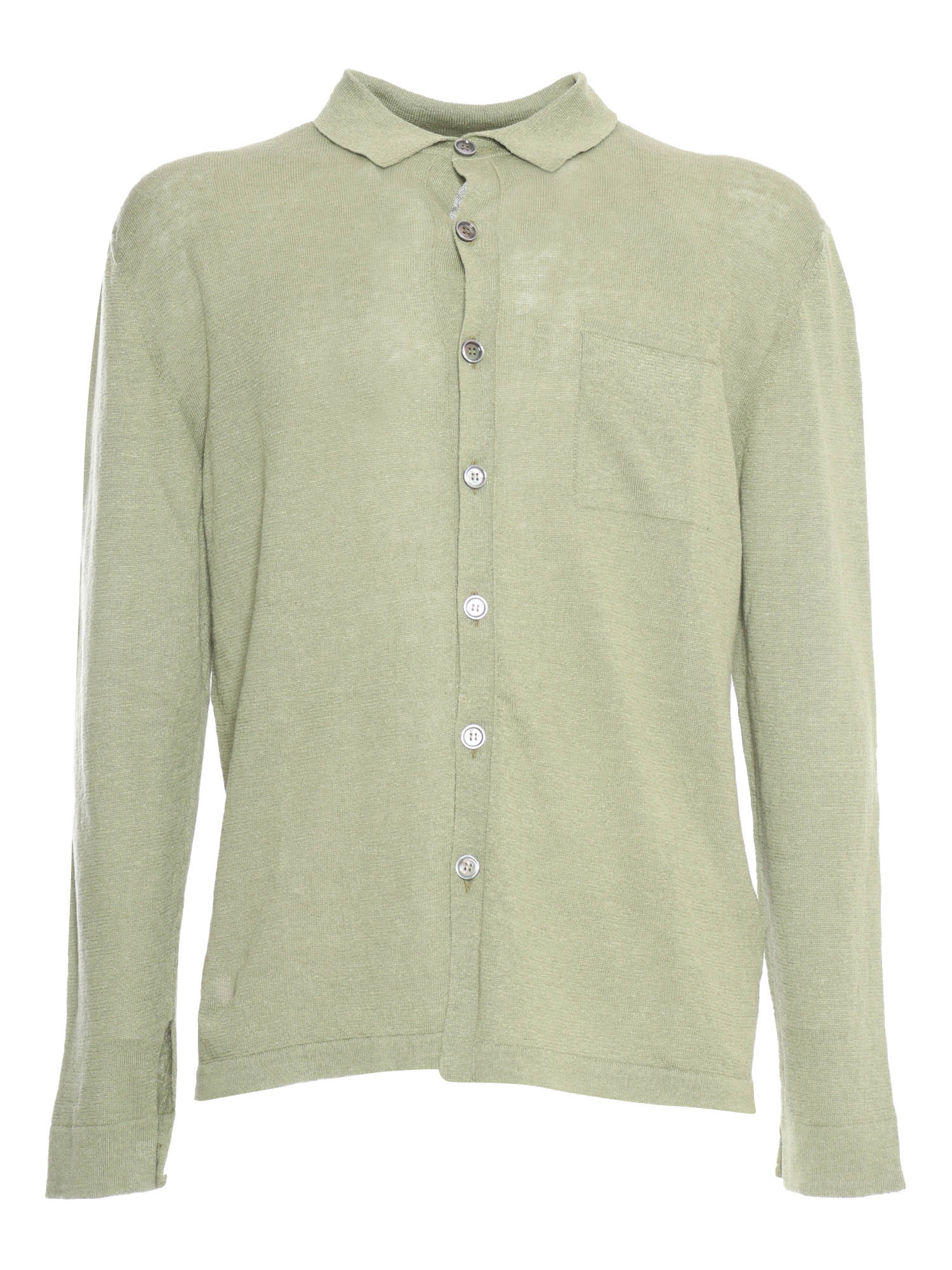 Pistachio green shirt Linen Cotton
