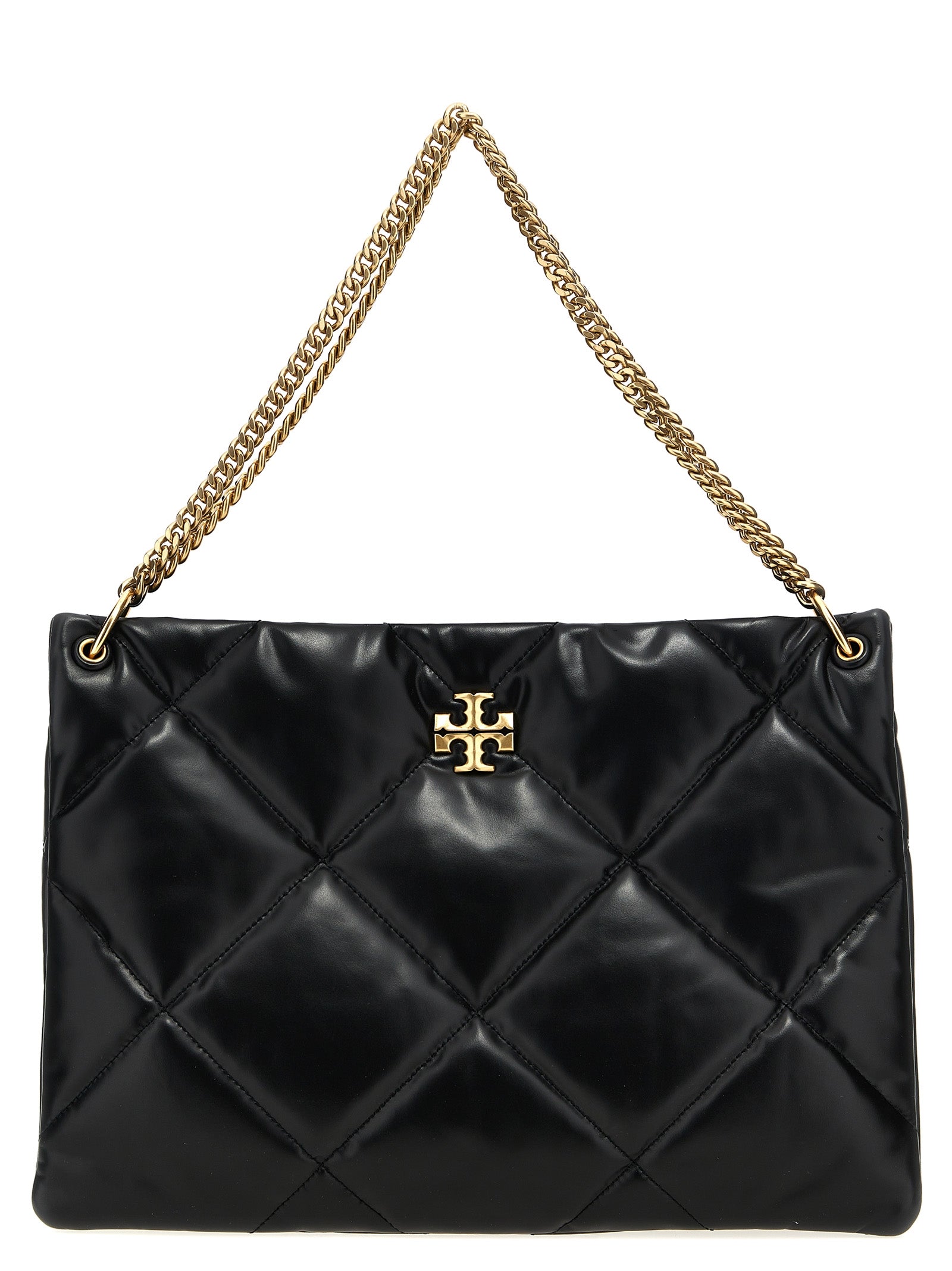 Kira Diamond Quilt Hobo shopping bag Black Cow Leather (bos Taurus) Tote