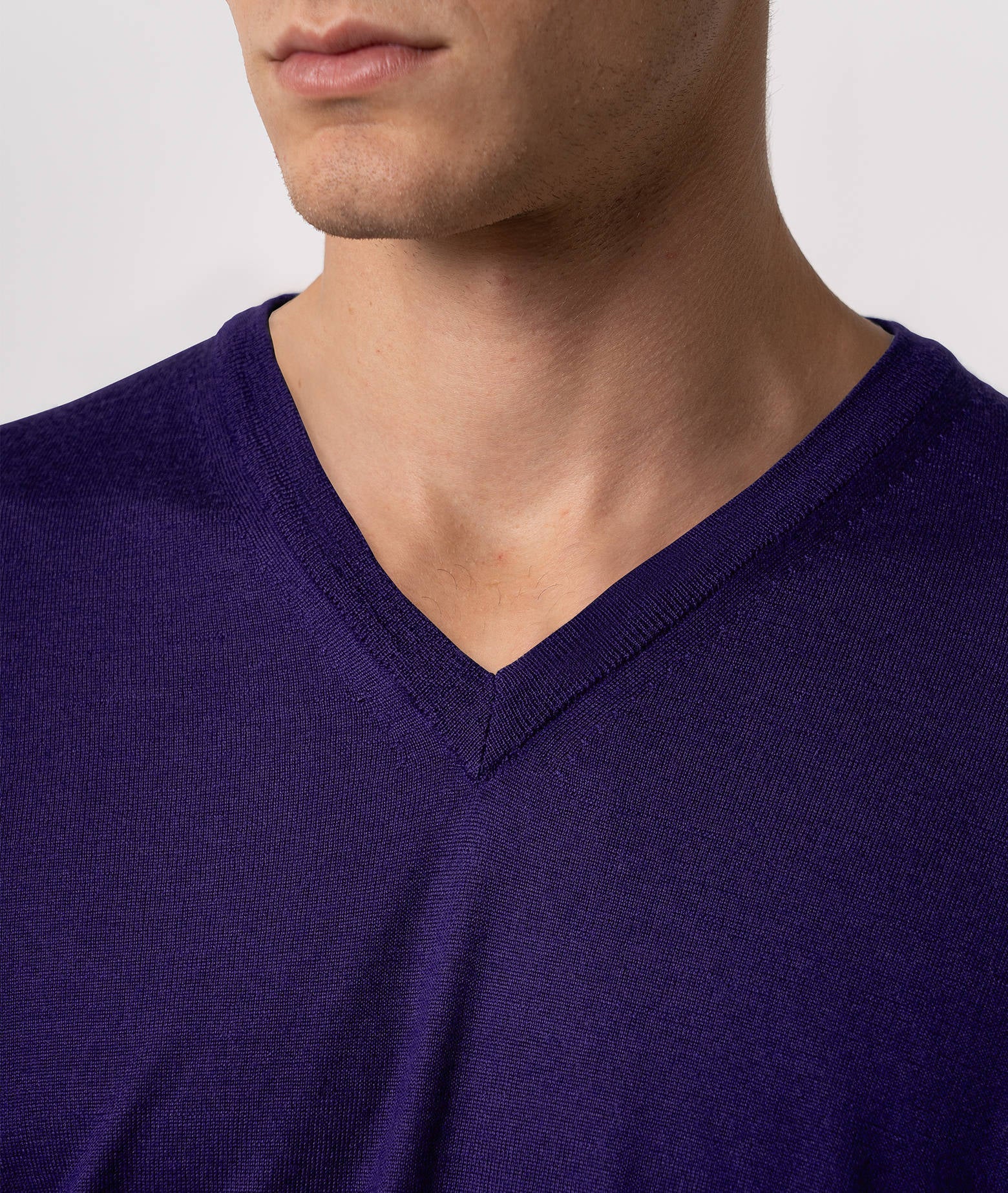 V-Neck Cashmere And Silk Sweater Alaska Blue V Neck