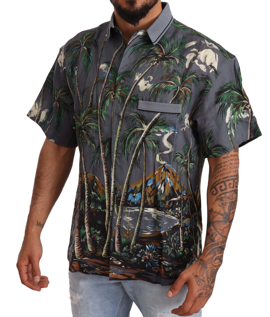 Dolce & Gabbana 98% Linen shirt in gray