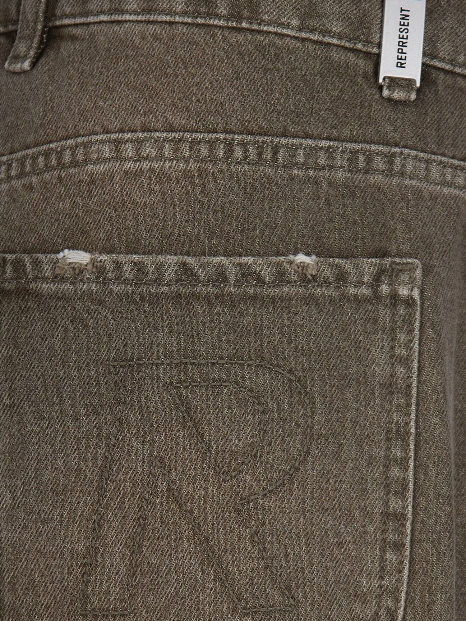Represent Jeans Washed Olive Coton