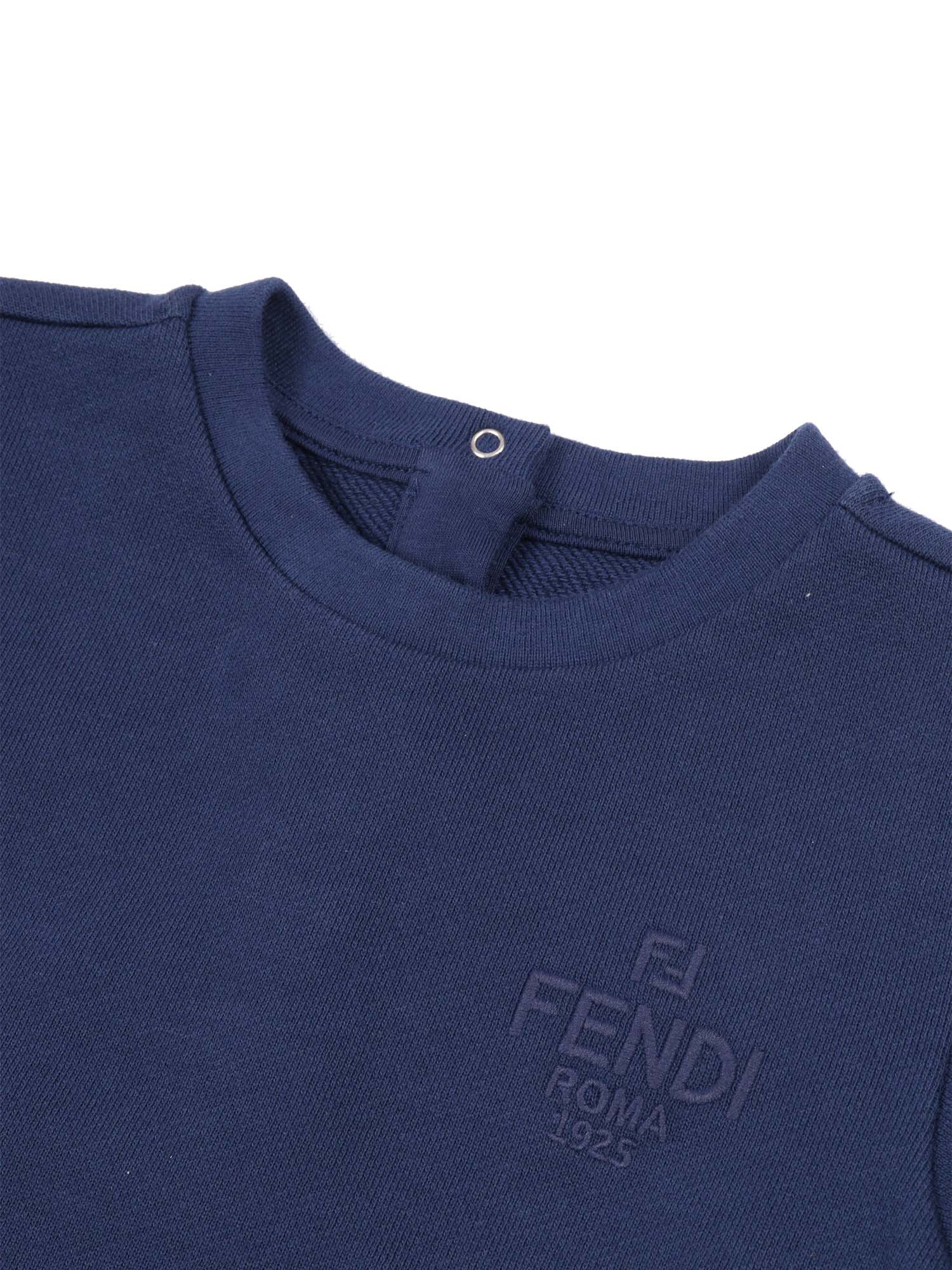 SWEATSHIRT Blue Cotton Embroidery Polyester