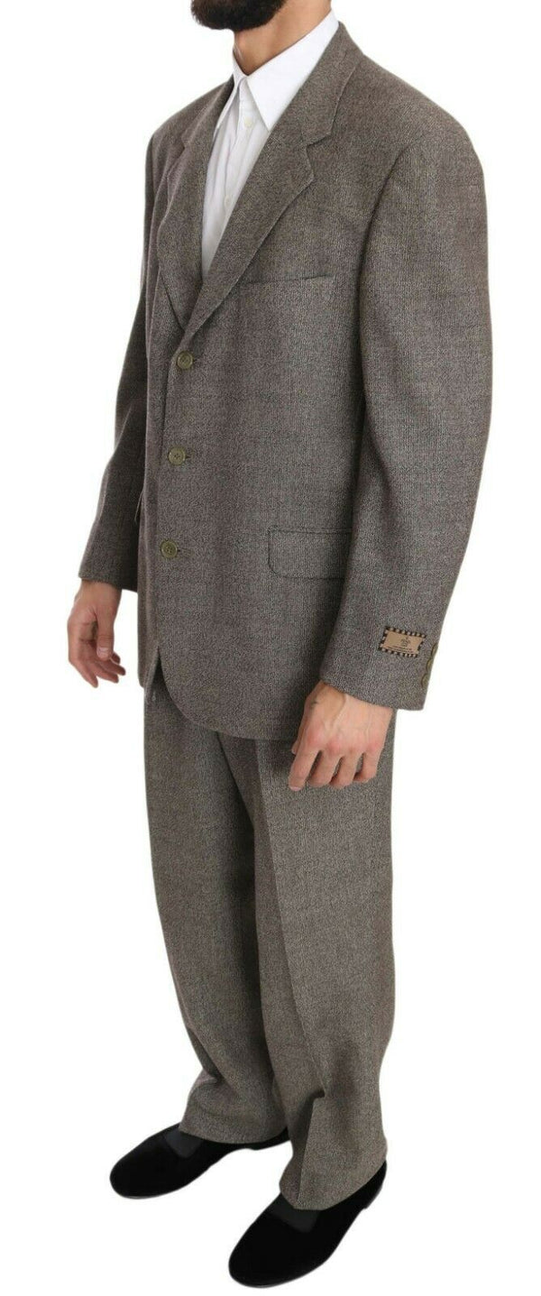 Fendi 100% Wool; lining: 50% Rayon pant suit in brown