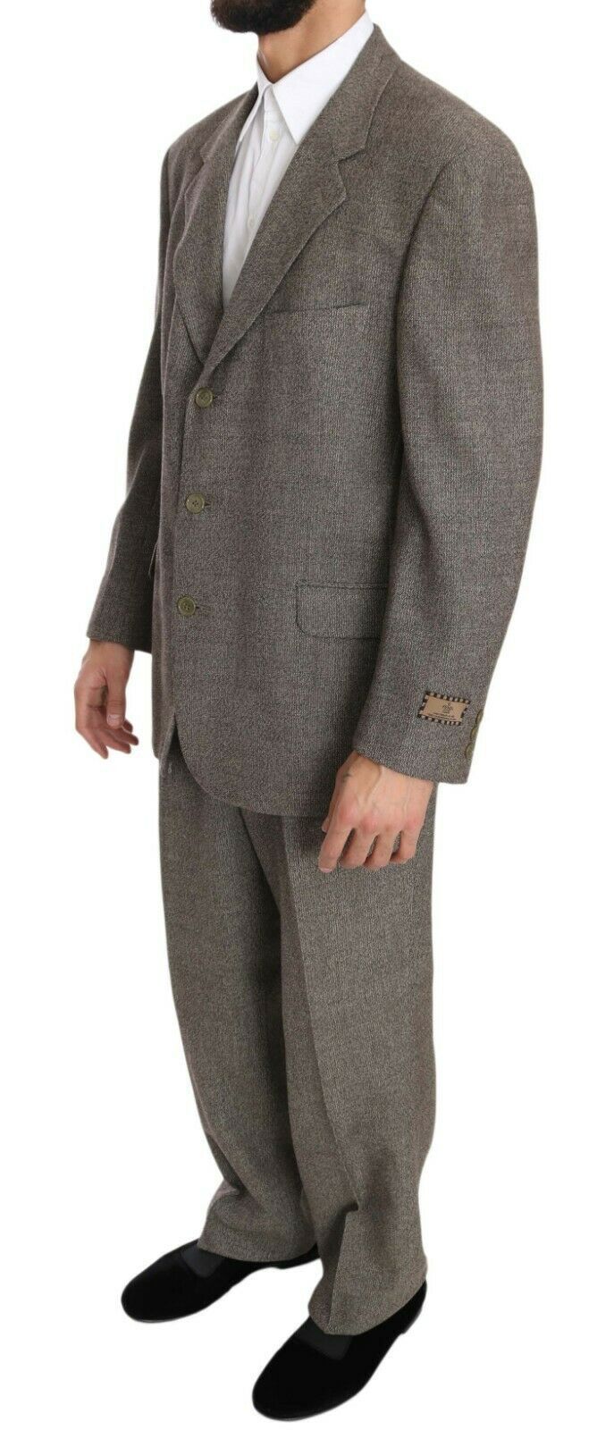 Fendi 100% Wool; lining: 50% Rayon pant suit in brown