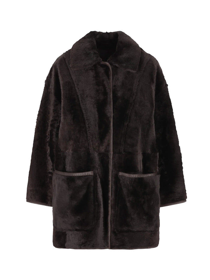 Max Mara Coats Brown Pelle Di Montone