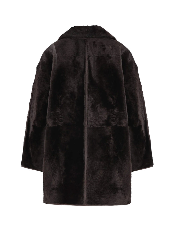 Max Mara Coats Brown Pelle Di Montone