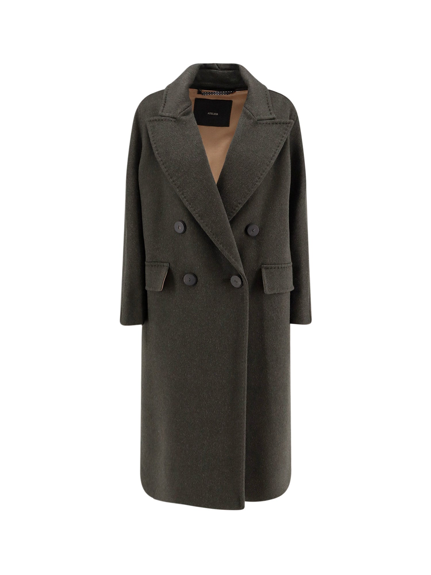 Max Mara Coats White Cashmere Alpaca Lana