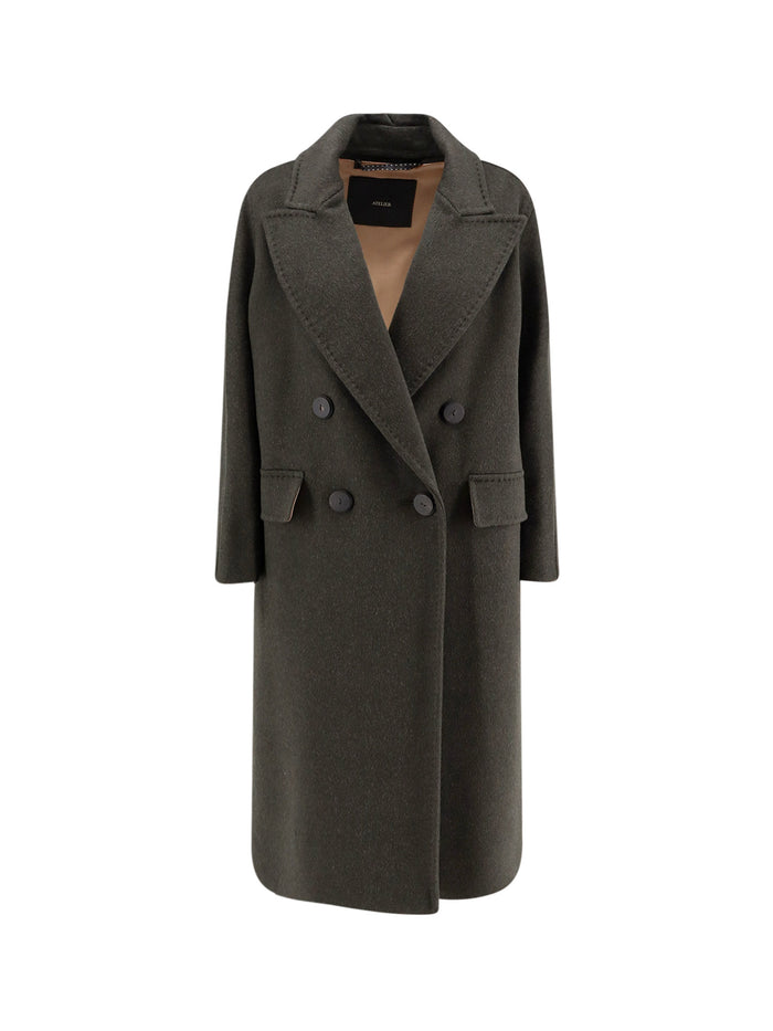Max Mara Coats White Cashmere Alpaca Lana
