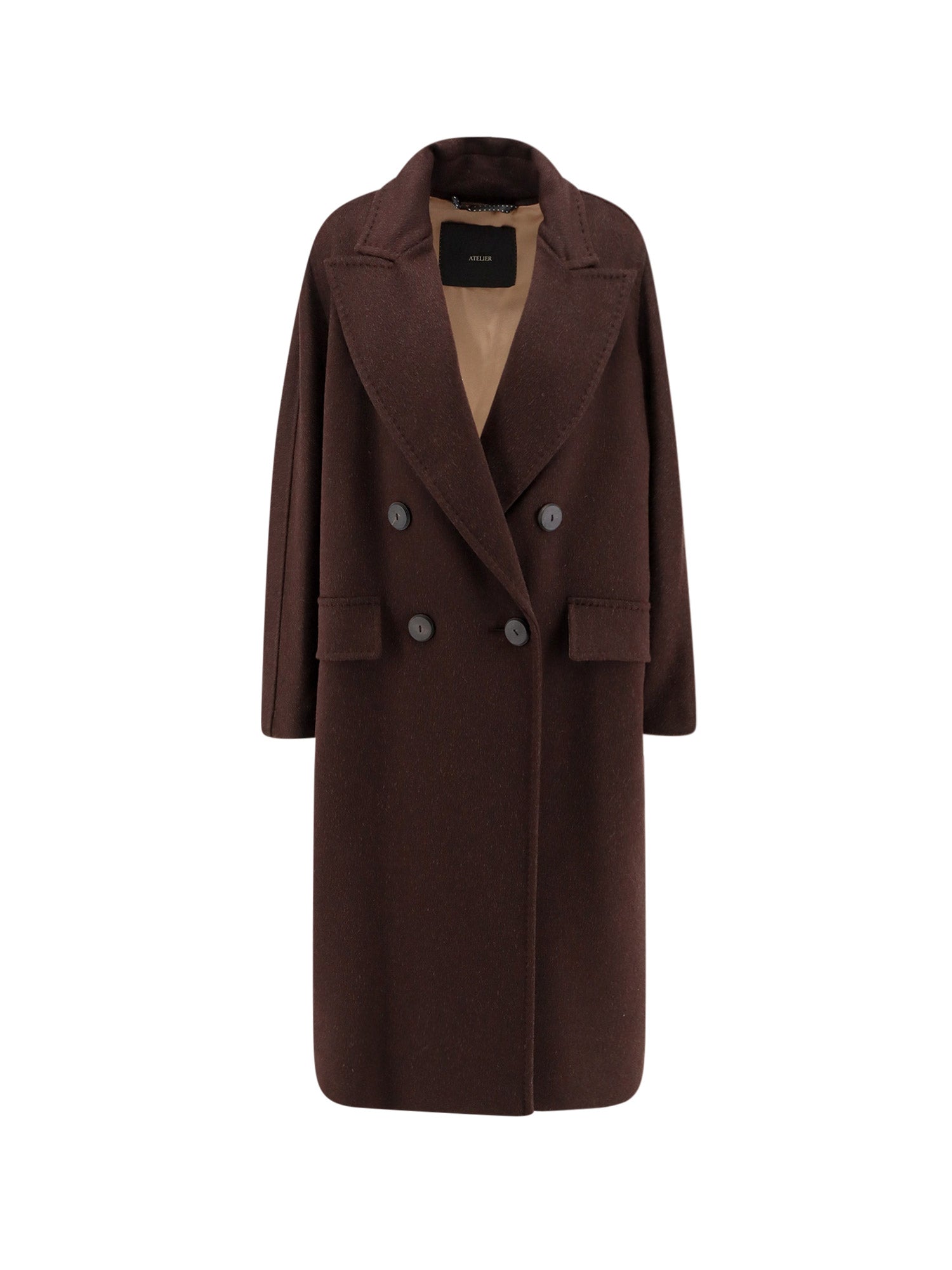 Max Mara Coats Black Cashmere Alpaca Lana