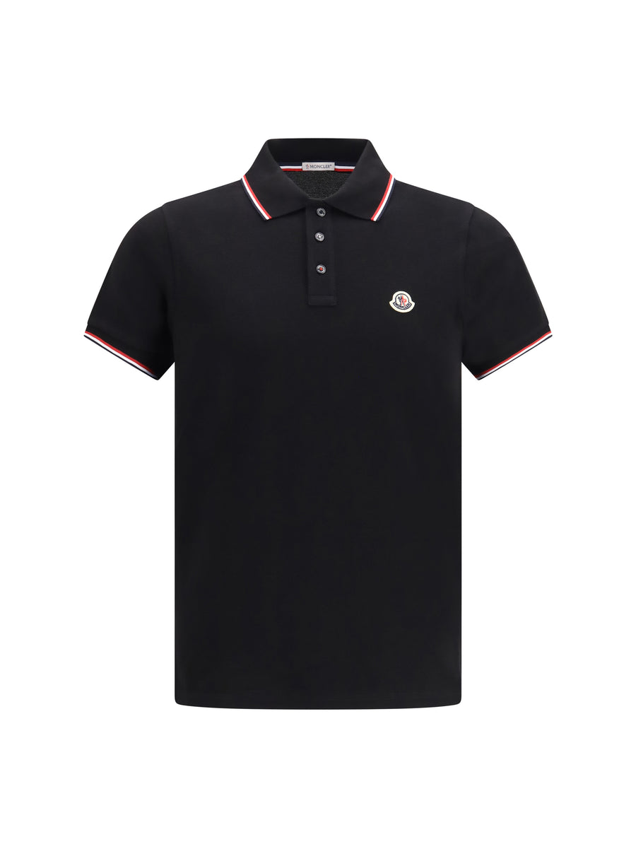 Moncler 100% Cotton polo in black