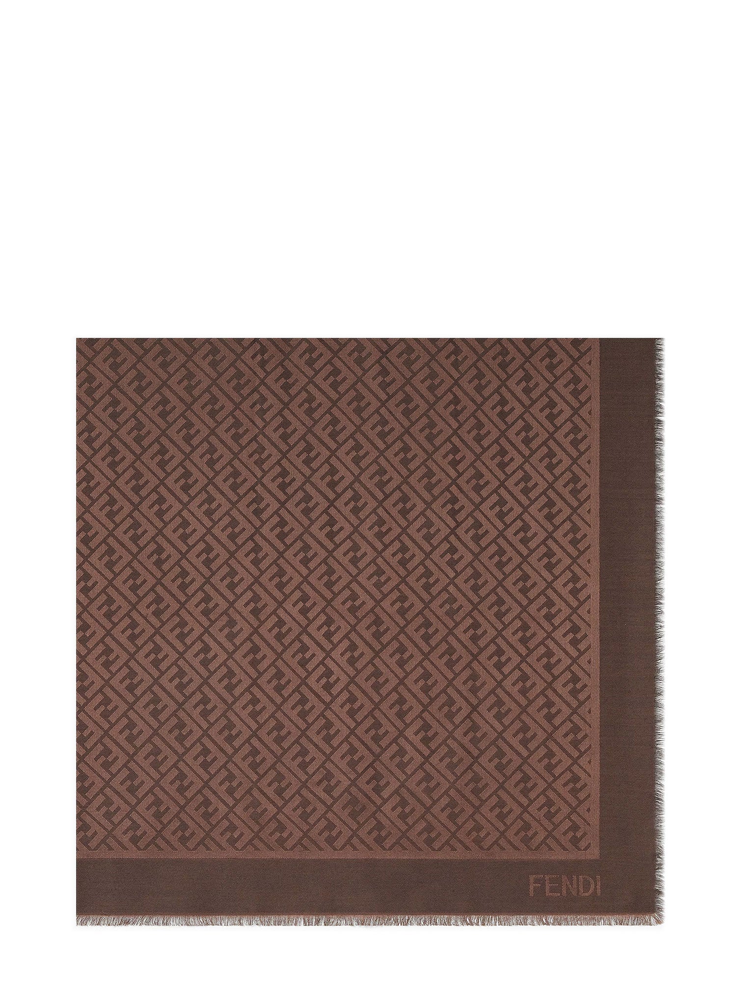 Fendi Scarfs Cioccolato Fondente Seta Organica Lana