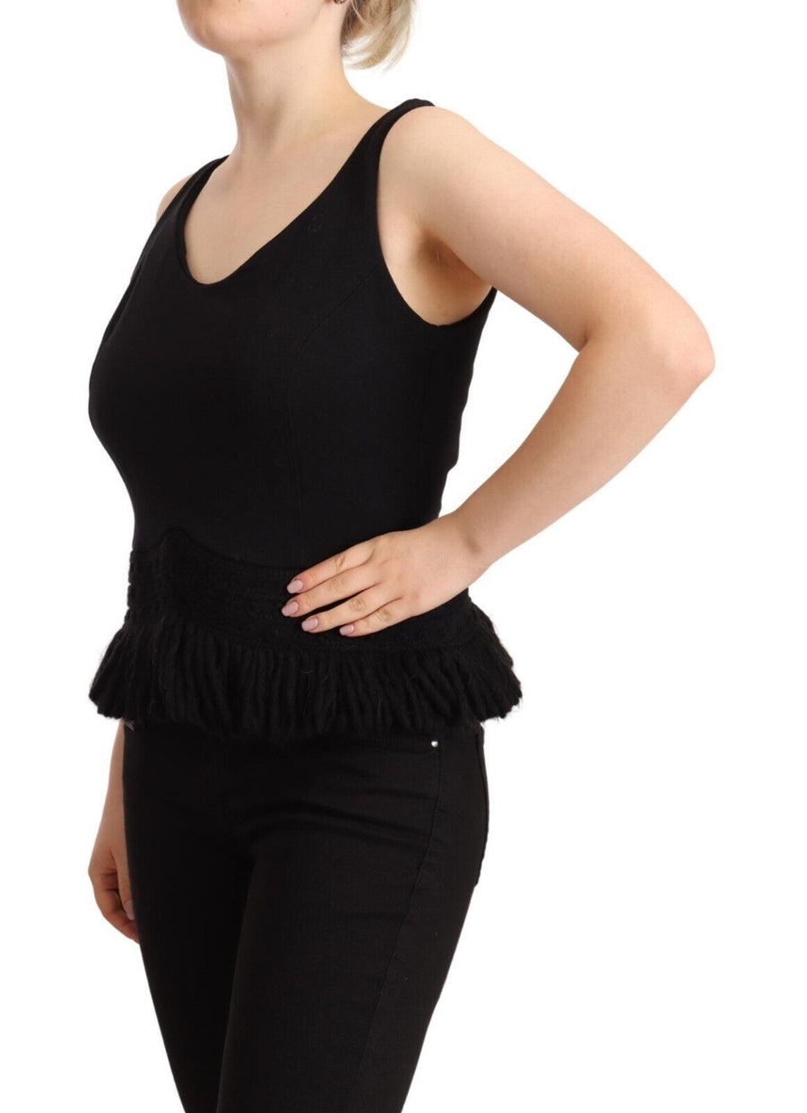 Ermanno Scervino 70% Cotton 30% Modal tank top in black
