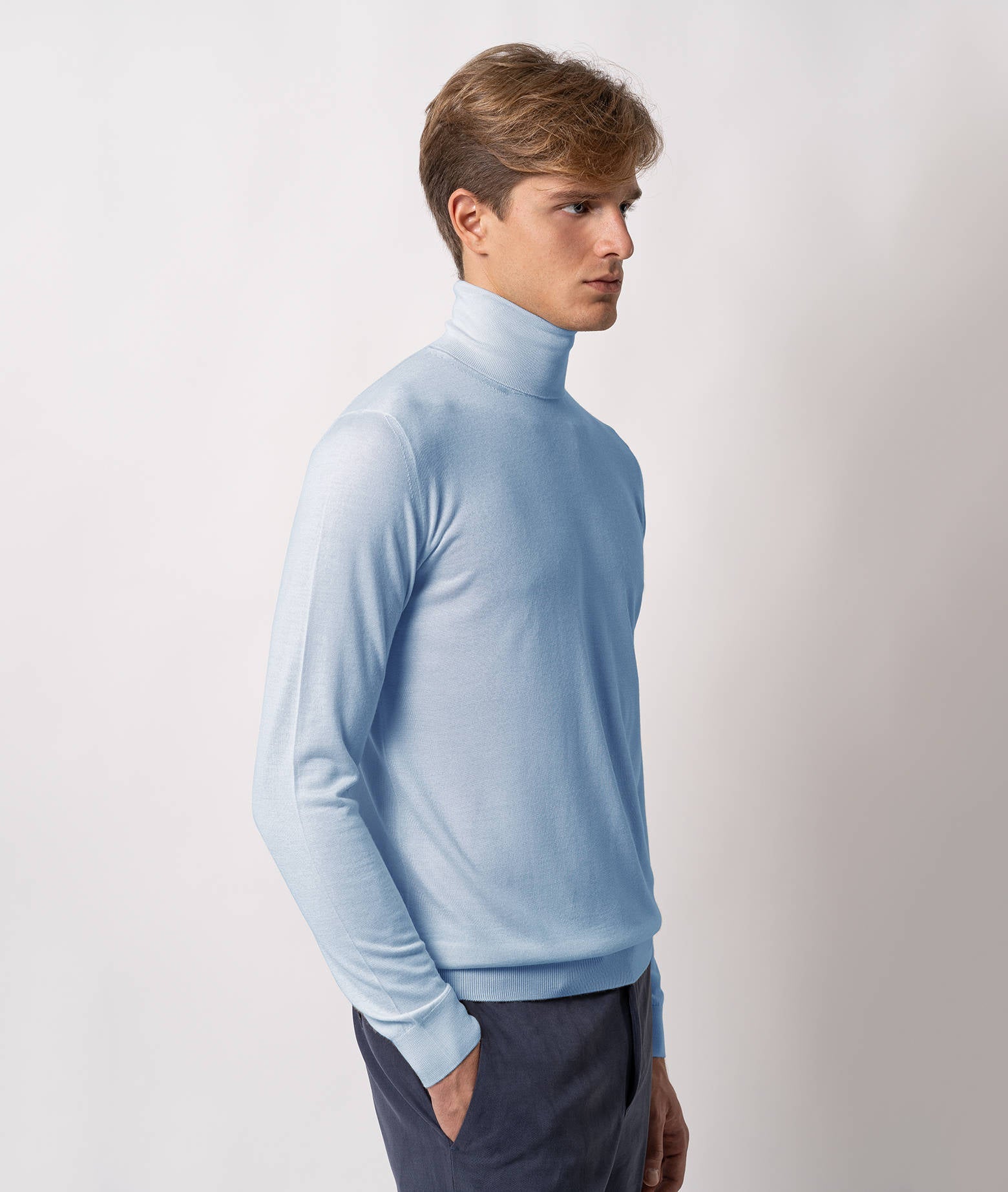 Turtleneck Cashmire And Silk Sweater Salisburgo Dimgray High Turtle Neck