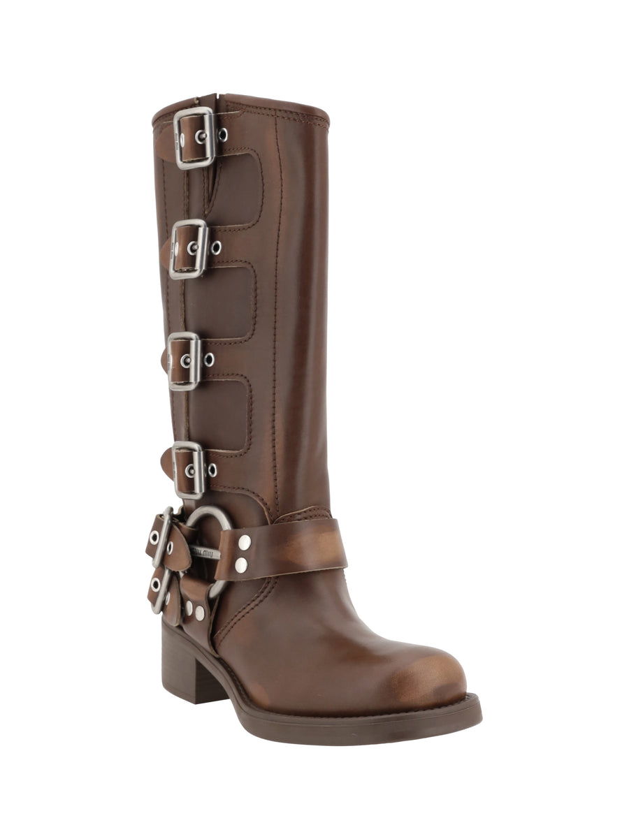Calf Leather Boots Burnt Brown Upper
