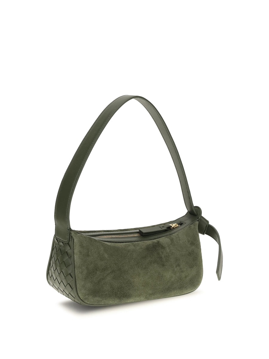 Shoulder Bag Nodo Green Tweed-Gold Tweed/gold Calf Leather (bos Taurus)