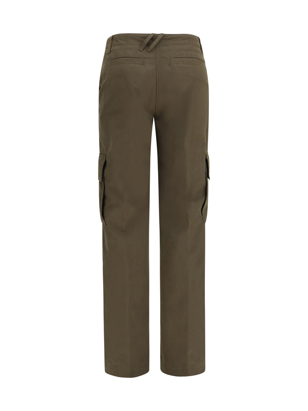 Gabardine Cargo Trousers Juniper Cotton