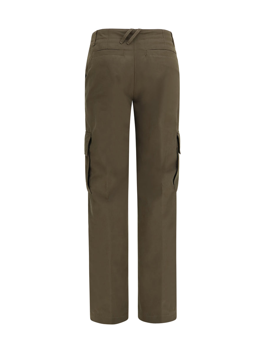 Gabardine Cargo Trousers Juniper Cotton