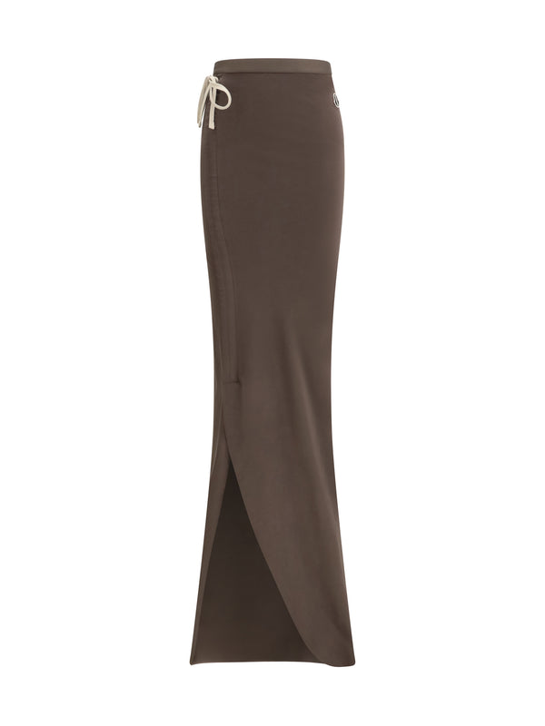 Moncler + Rick Owens 100% Cotton skirt in brown
