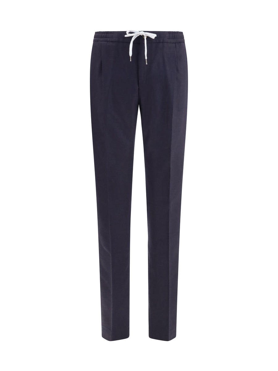 Pt Torino 90% Fleece Wool; 8% Cashmere; 2% Elastane trousers in navy