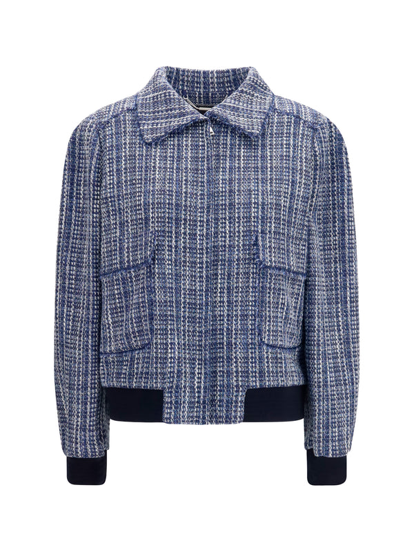 Tweed Jacket Blue Cotton