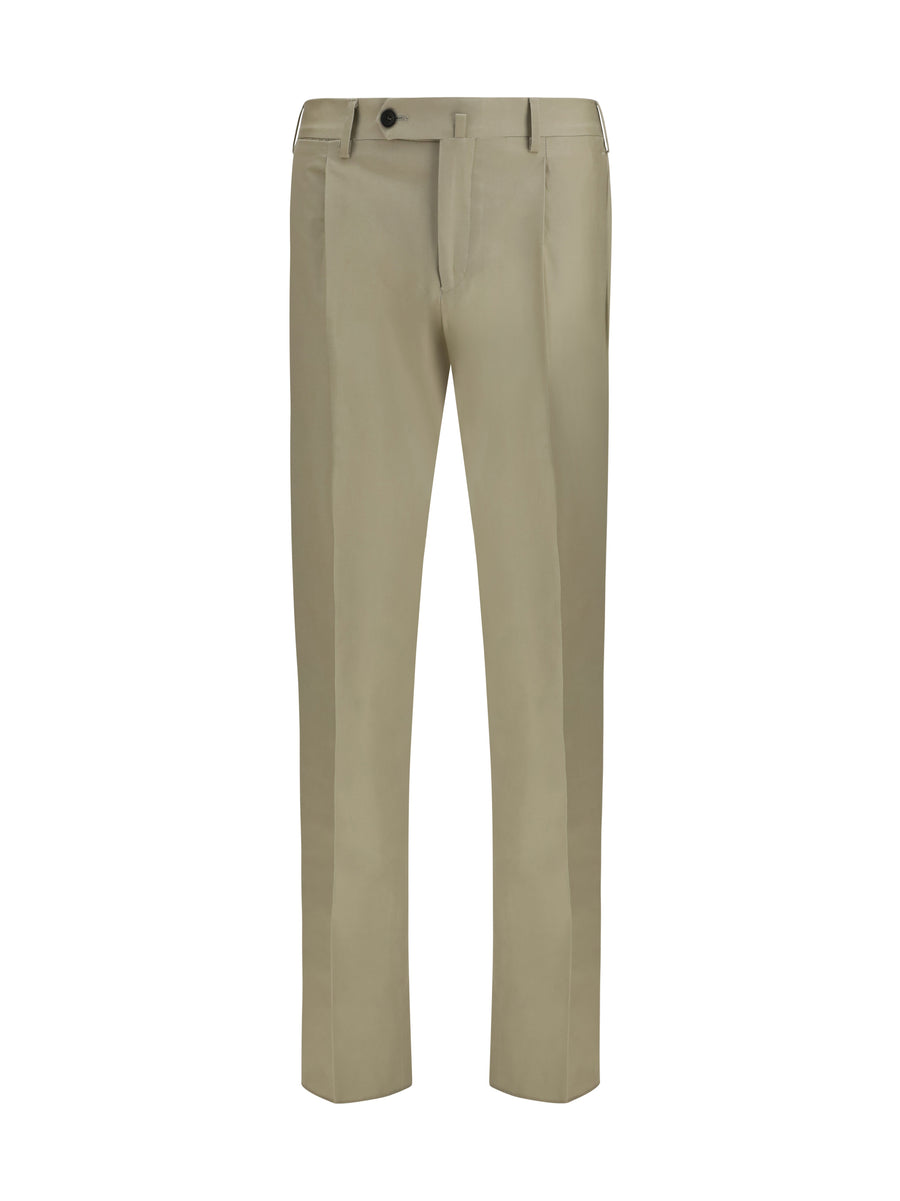 Tailored Pants Merino Wool Beige Trousers