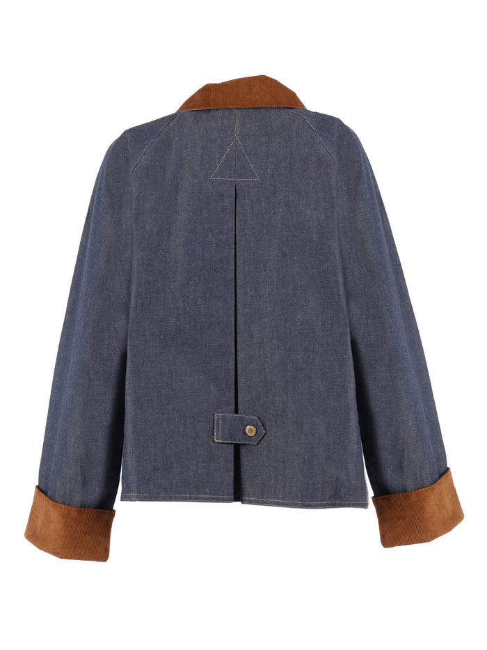 FRECKLETON SHOWERPROOF Blue Cotton Heavy Jacket