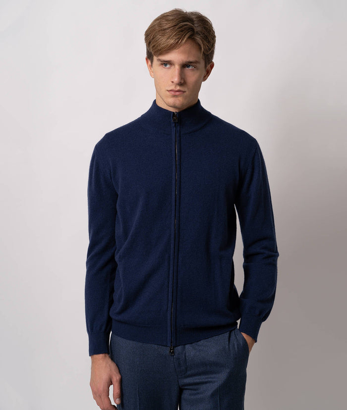 Full Zip Cashmere Cardigan Helsinki Grey Sport Knitted Jacket
