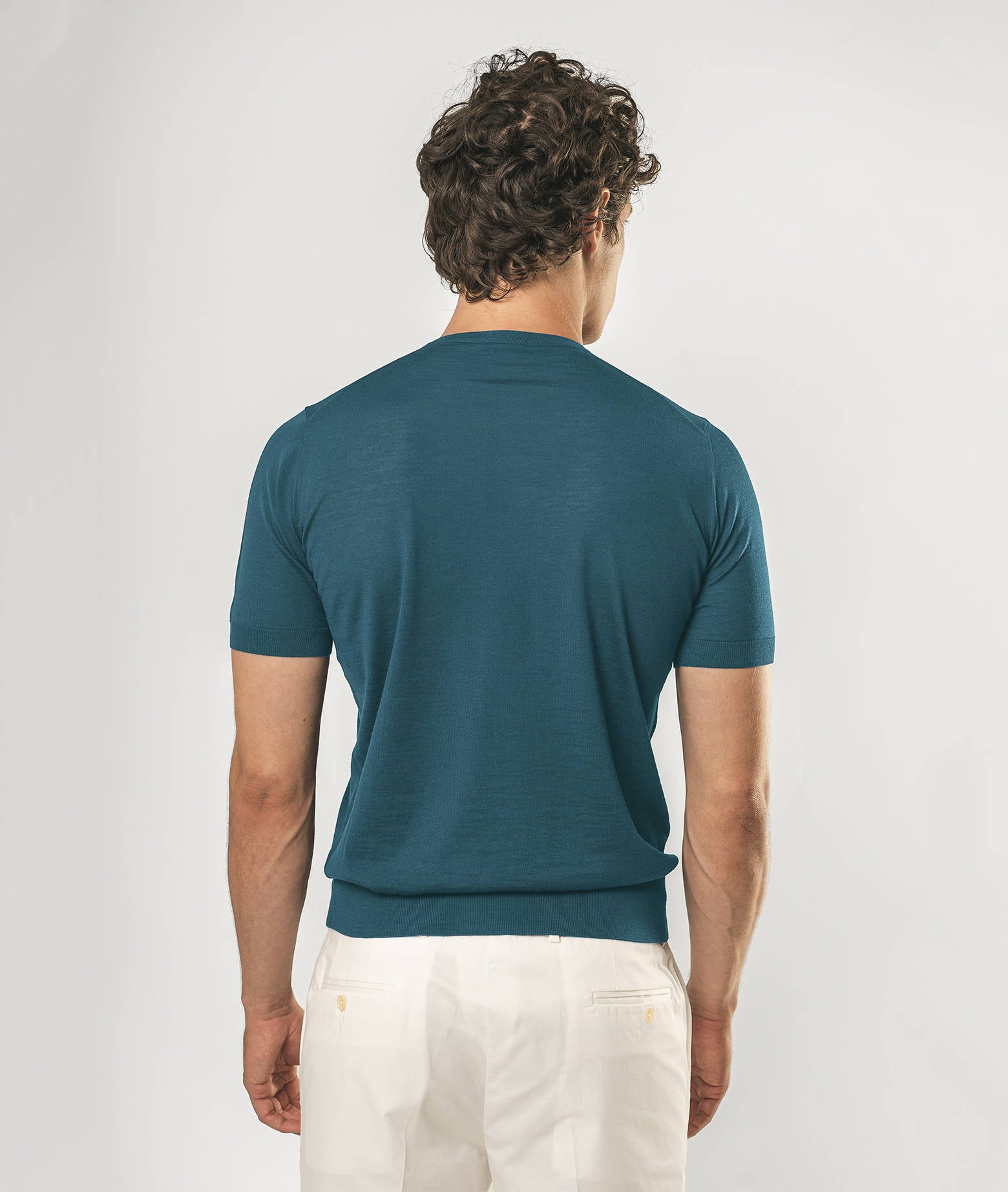 Wool T-Shirt Mentone Green Round Neck