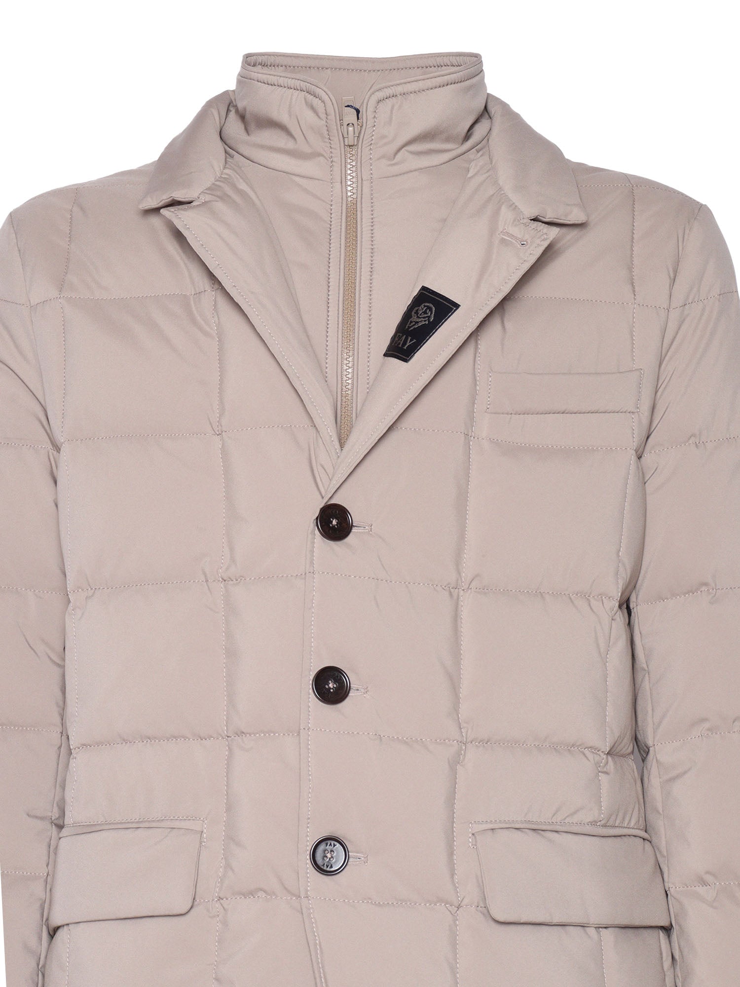 Down Jacket (db Front) Green Short Puffer