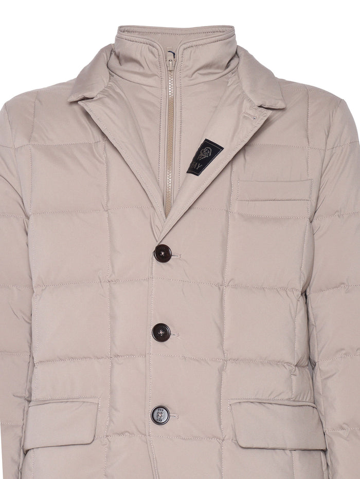 Down Jacket (db Front) Green Short Puffer