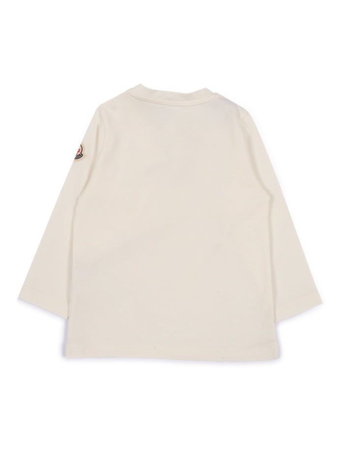 Ls T-Shirt Beige Elastane Cotton Long Sleeves