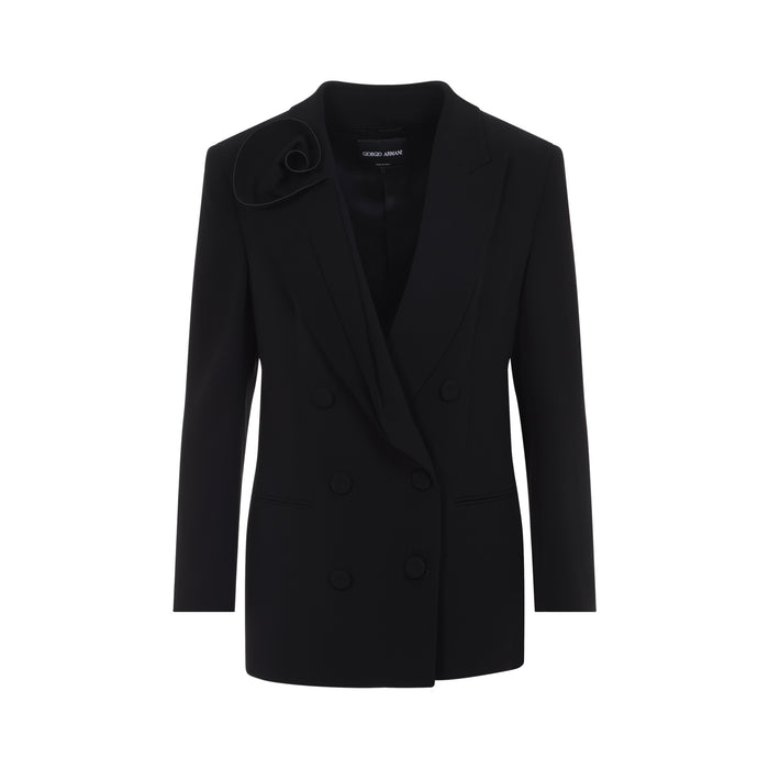 Blazer Black Silk Jacket