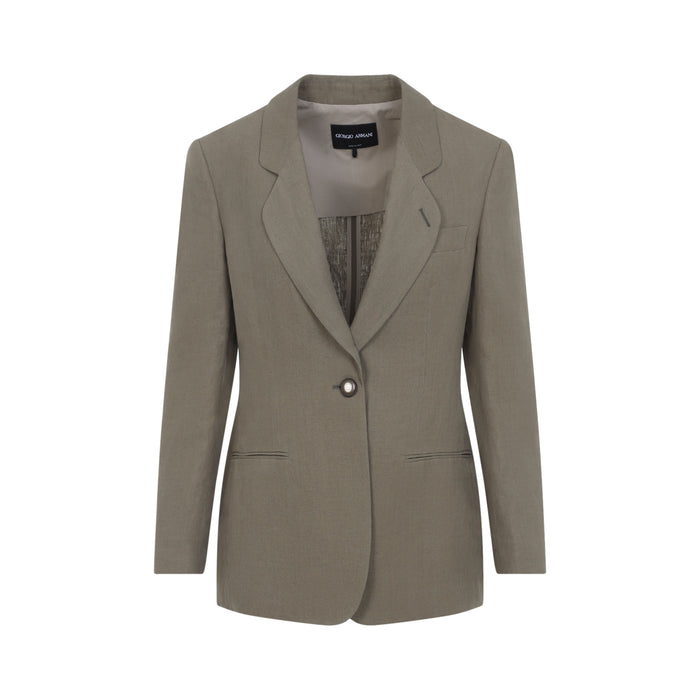 Blazer Grey Linen Jacket