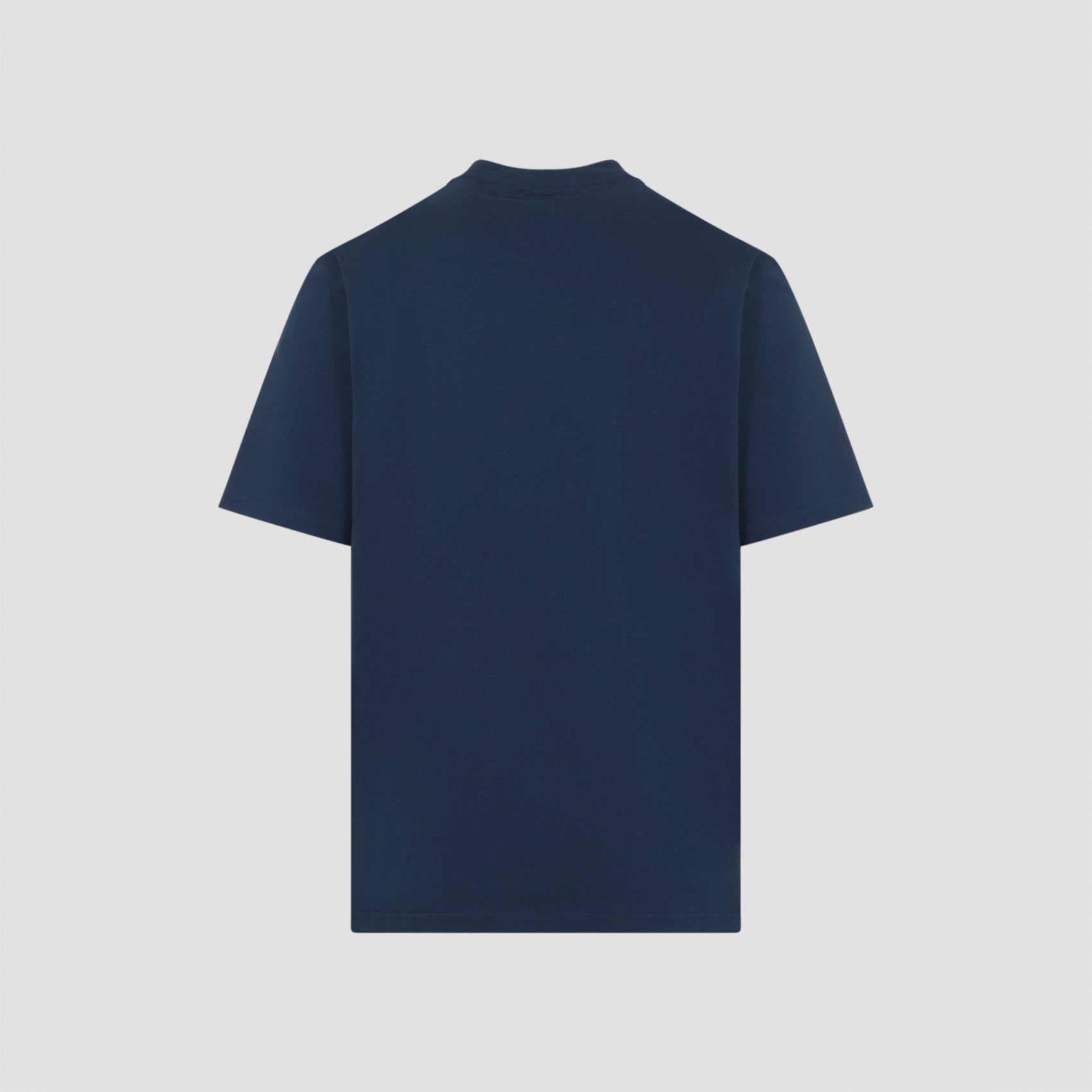 Short Sleeves University Script T-shirt Blue Cotton Tshirt