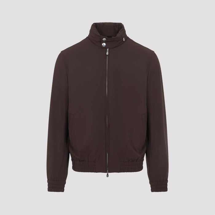 Nylon Windbreaker Jacket Brown