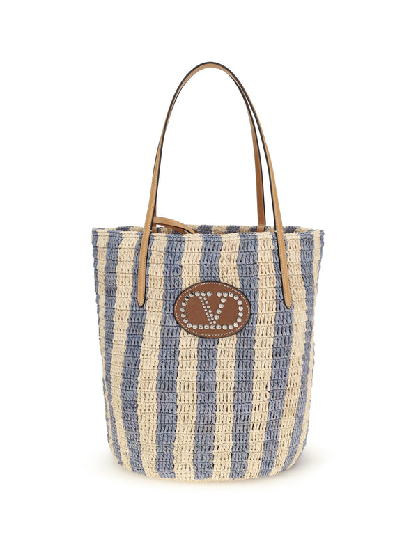 Valentino Garavani 100% Raffia bucket bag in multicolor