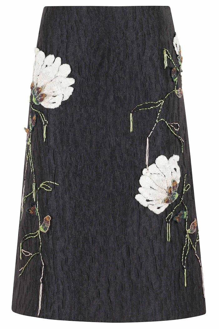 Arla Midi Skirt Black Poliestere Elastan Gonna