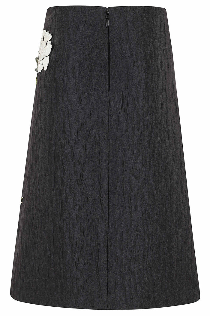 Arla Midi Skirt Black Poliestere Elastan Gonna