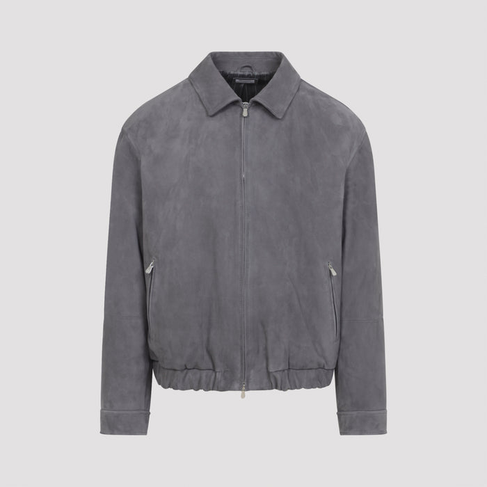 Suede Jacket Grey Leather