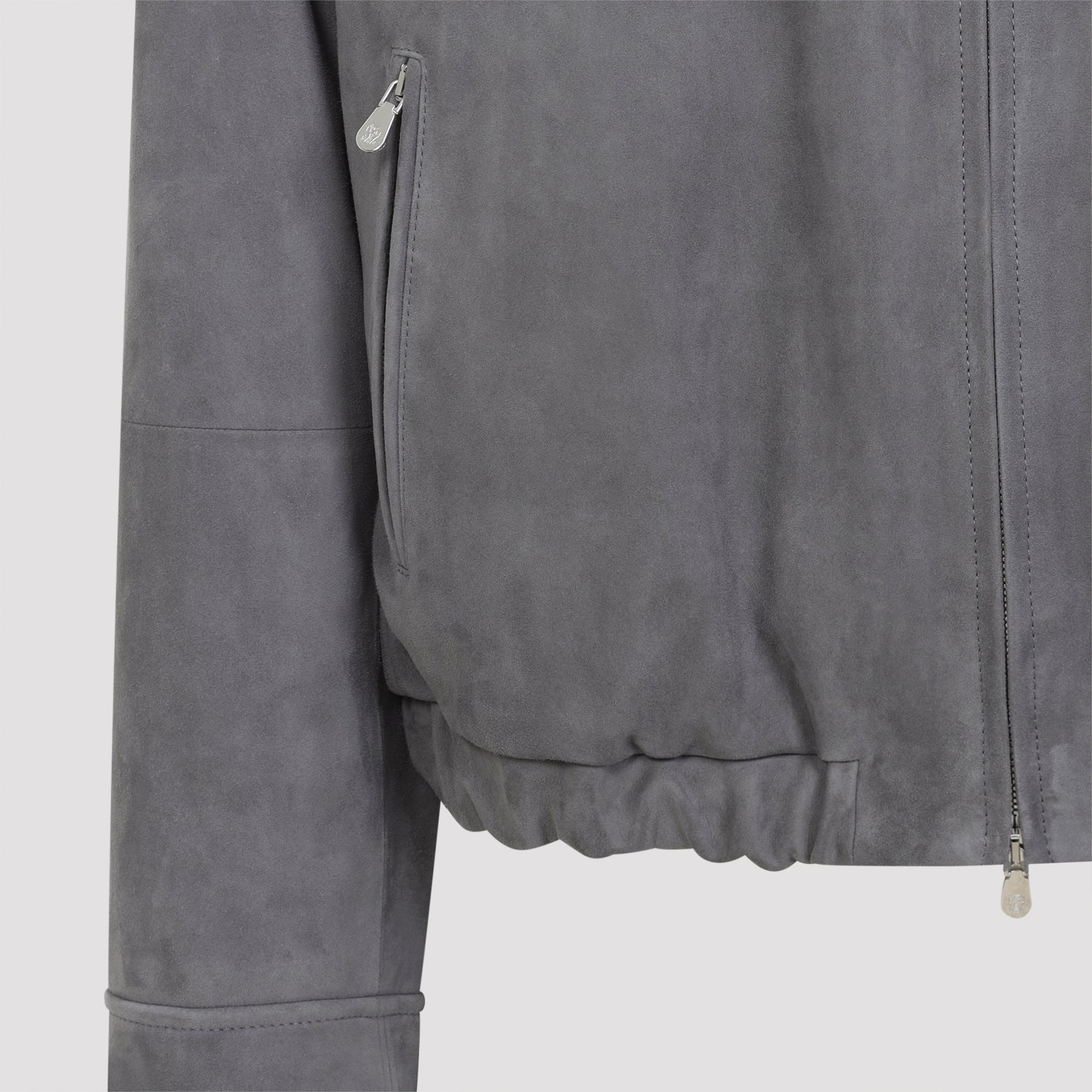 Suede Jacket Grey Leather