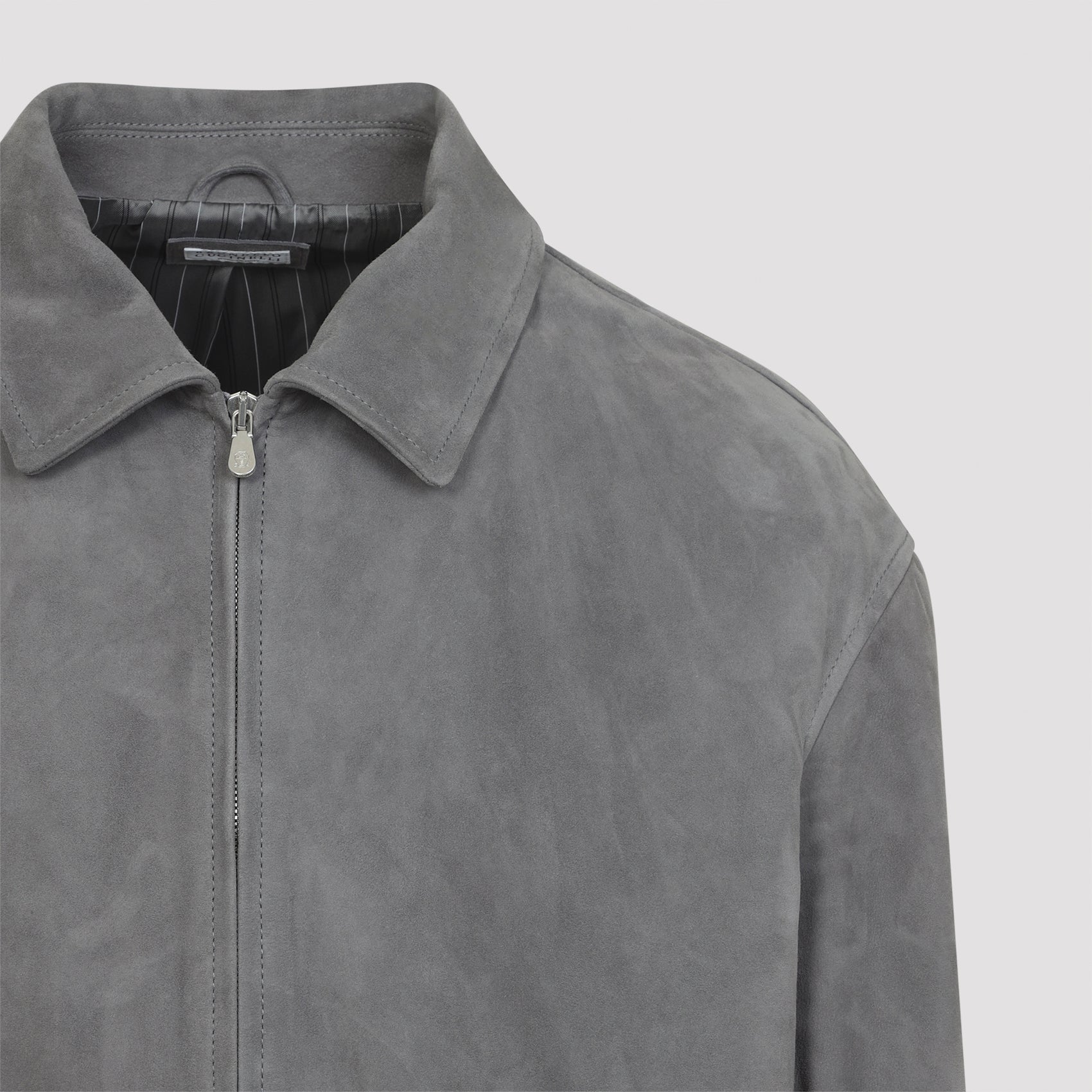 Suede Jacket Grey Leather