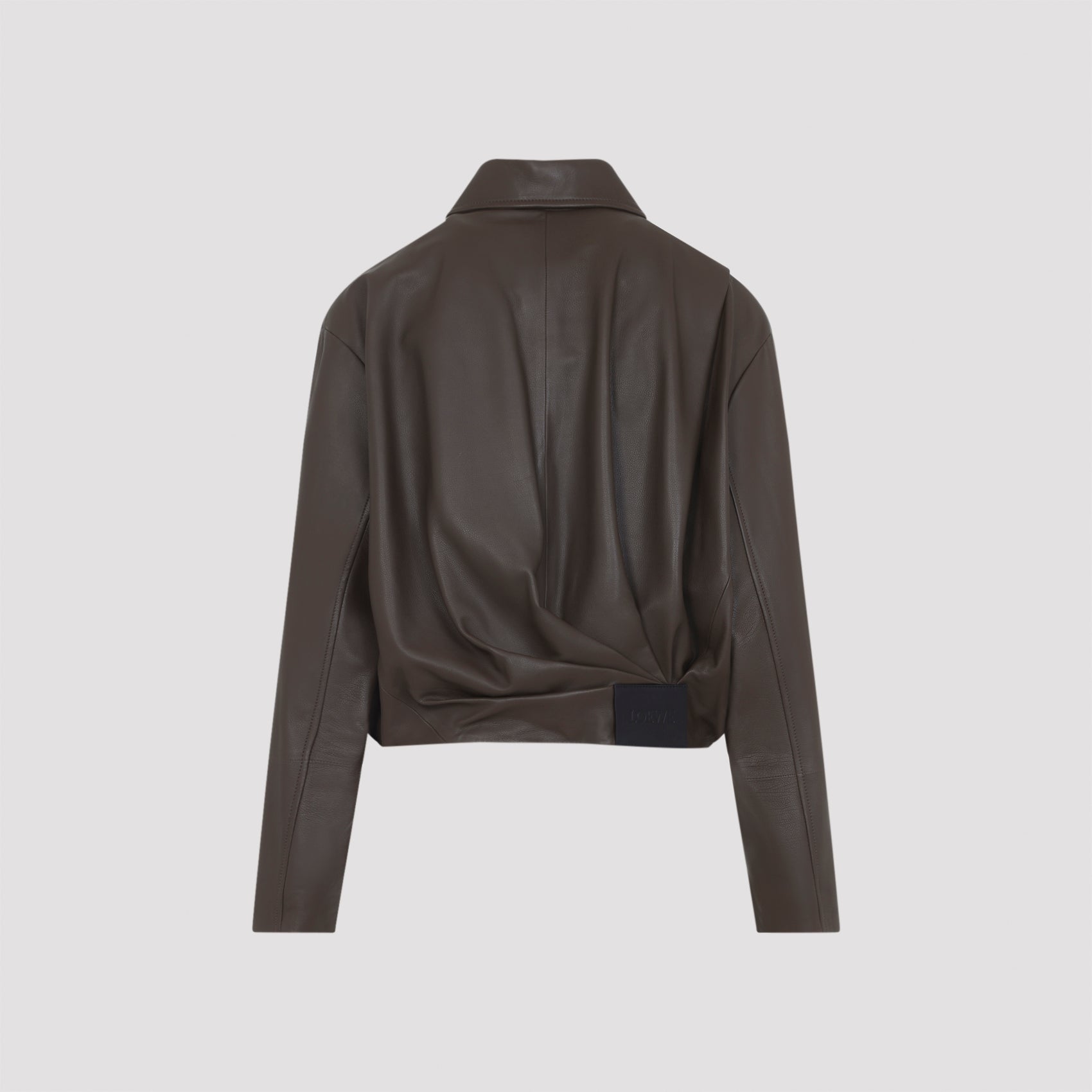 Draped Jacket Green Calf Skin