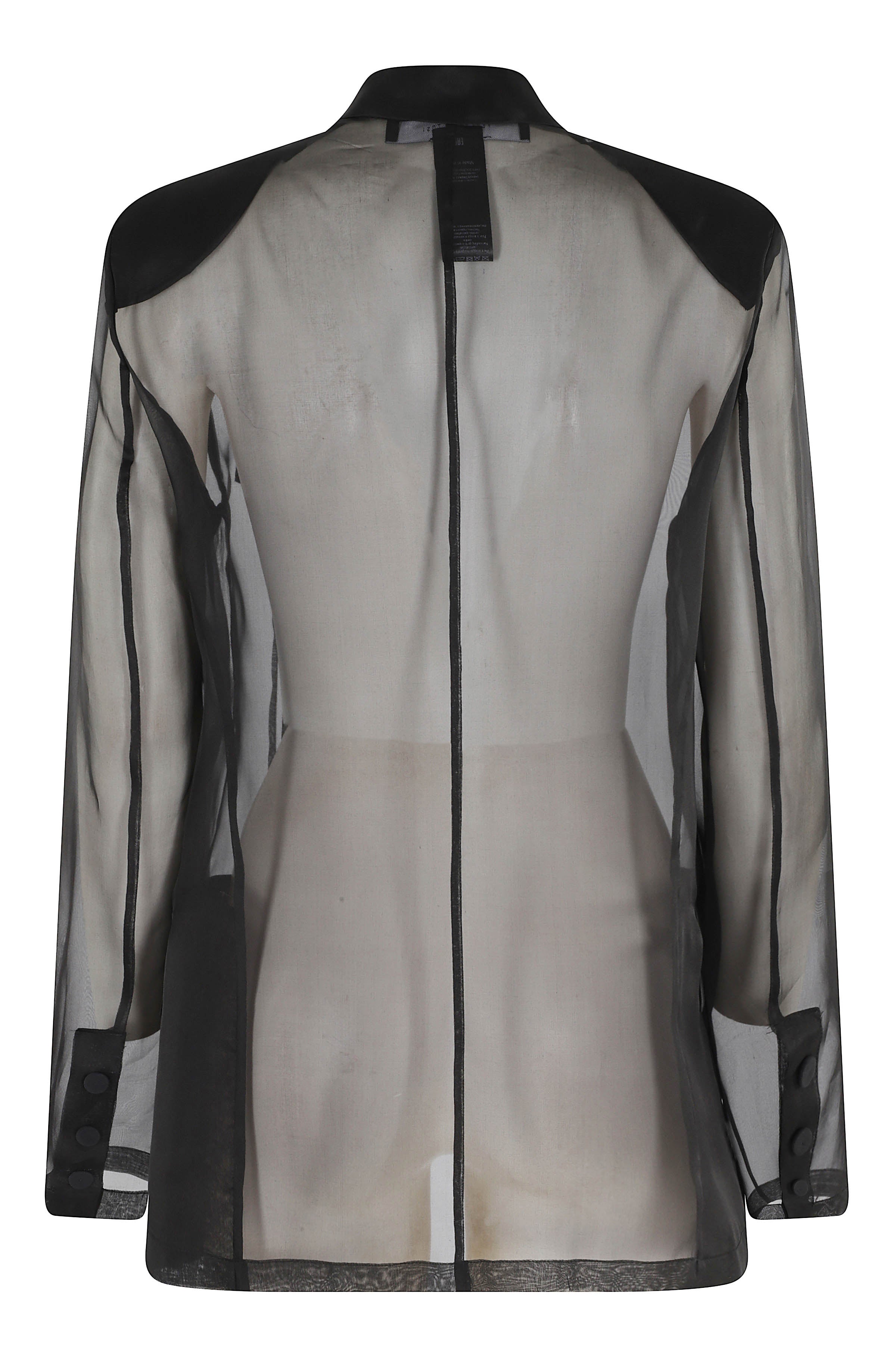 Blazer In Organza Di Seta Black Poliestere Giacca