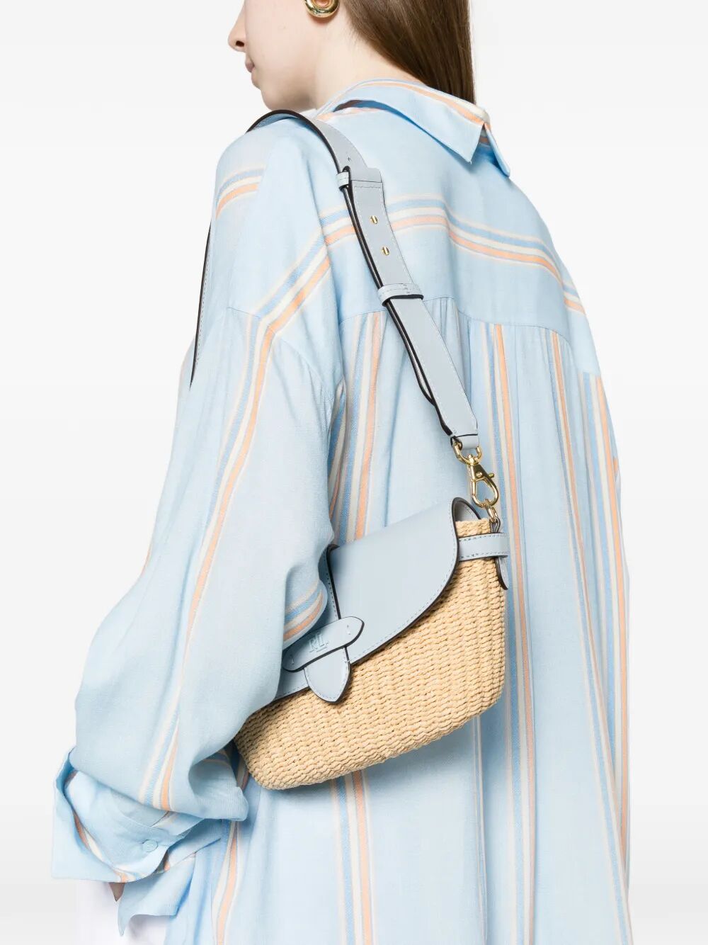 Lynden Shoulder Bag Small Brown Paper Straw